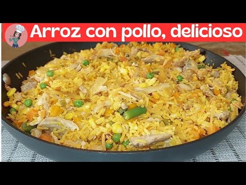 Arroz con pollo,receta facil +platanitos en freidora de aire