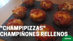 CHAMPIPIZZA receta de champiñones rellenos SALUDABLES en FREIDORA DE AIRE / #AIRFRYER (Recetas 2022)