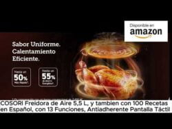 COSORI Freidora de Aire 5,5 L,  con 100 Recetas en Español con 13 Funciones, Pantalla Táctil