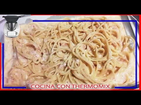 ESPAGUETIS A LA CARBONARA DELICIOSA RECETA DE PASTA CON THERMOMIX