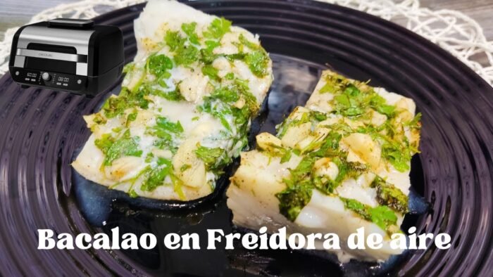 😋 LOMO de BACALAO en FREIDORA de AIRE al limón con ajillo y perejil ¡Delicioso!