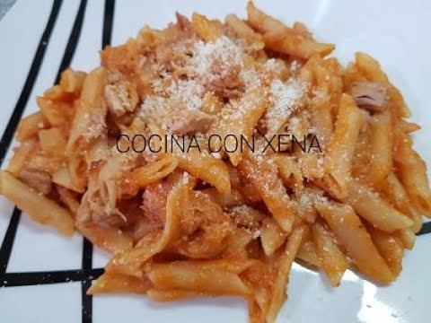 Macarrones con atún y bacon, con THERMOMIX