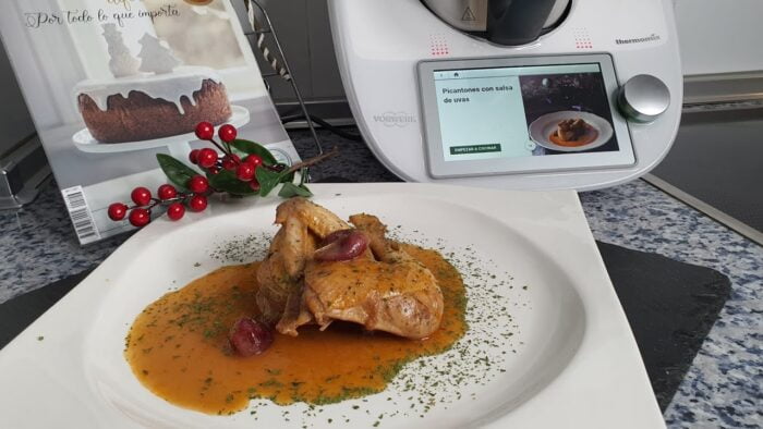 Picantones con Salsa de Uvas con Thermomix