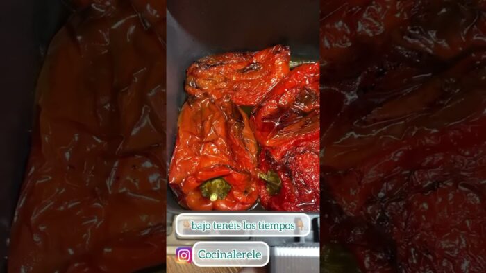 Pimiento asados en freidora de aire cosori  modo ROAST 35 minutos #freidoradeaire