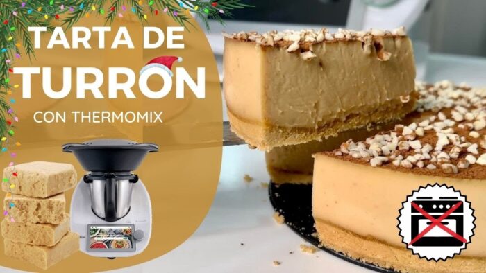 TARTA de TURRÓN con THERMOMIX ✅​ | El POSTRE estrella 🤩 + FÁCIL​ de esta NAVIDAD 🎄​SIN HORNO