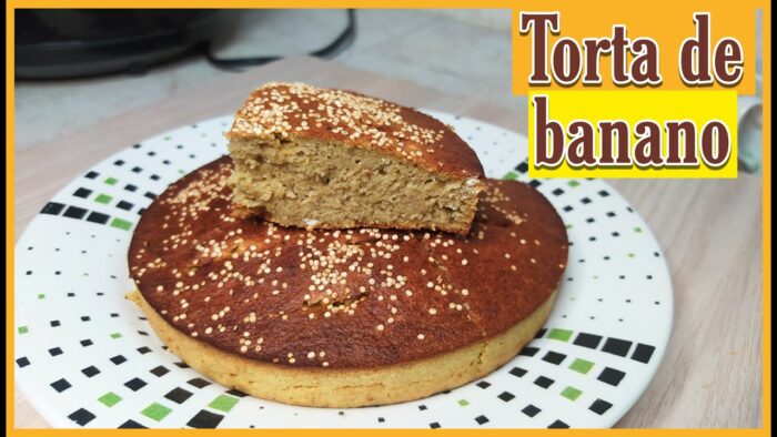 Torta de BANANO casera 🍌/ Receta super Fácil y Saludable / FREIDORA DE AIRE / Harina de Avena