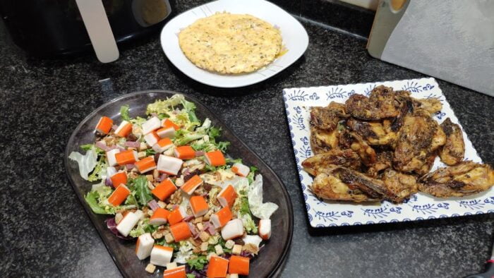 Tortilla de judías blancas y pollo en freidora de aire 🎄🎀