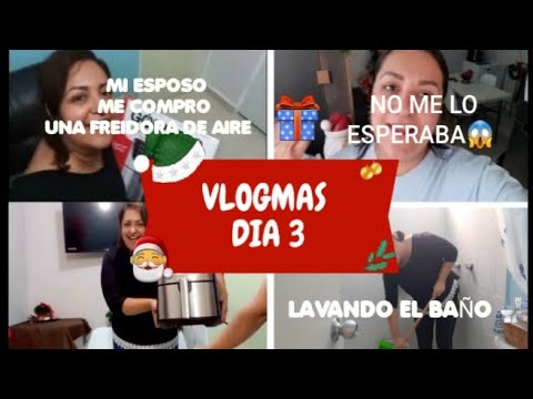 VLOGMAS DÍA 3 🎅 ABRIENDO FREIDORA DE AIRE/ LIMPIEZA RÁPIDA BAÑO Y COCINA #amadecasa #freidoraaire