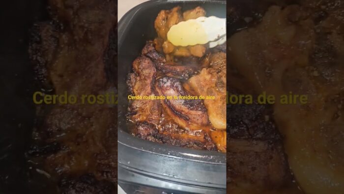 así rostizamos cerdo en freidora de aire. receta fácil
