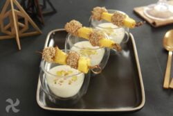 Brochetas de zamburiñas y mango en airfryer