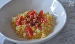 Risotto de zanahoria con beicon