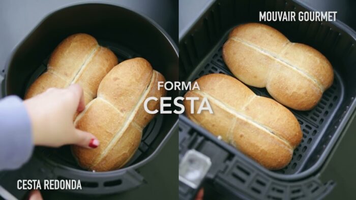 ¿Cesta redonda o cuadrada? | Freidora de aire Mouvair Gourmet