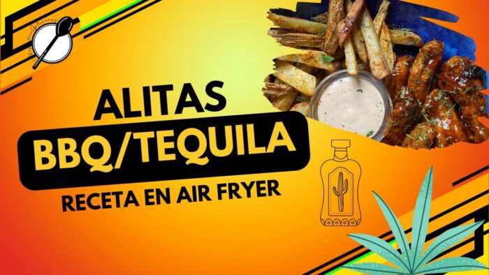 Alitas BBQ/Tequila en freidora de aire. #airfryerchicken #alitas #recetas #receta