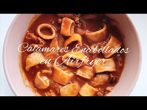 Calamares Encebollados en Airfryer ✨ #airfryer #airfryerrecetas #freidoradeaire #calamares #fypシ