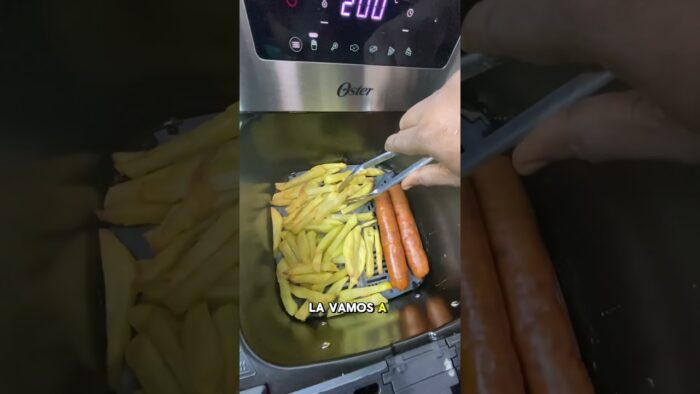 Cómo hacer choripapas en freidora de aire «airefrayer’ #papas #salchipapas #receta #cocina #comi
