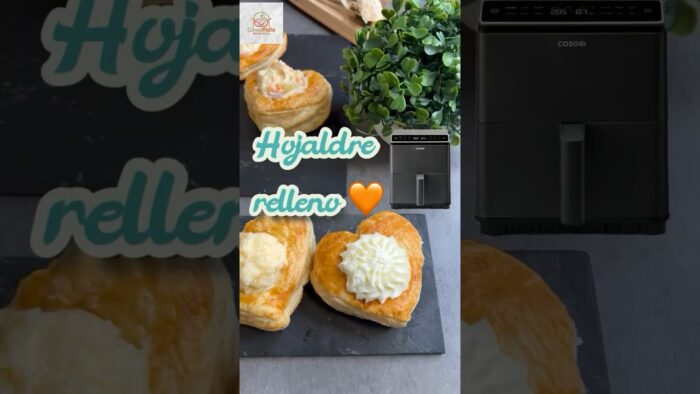 Corazones de hojaldre rellenos en freidora de aire, ¡relleno dulce o salado! #airfryer #sanvalentin
