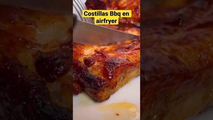 Costillas Bbq en freidora de aire, receta completa en el canal 😋😋