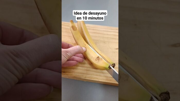 Desayuno en 10 minutos con plátano en la freidora de aire #recetas #desayuno #desayunosfaciles