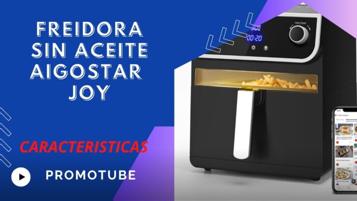 ✅FREIDORA SIN ACEITE AIGOSTAR JOY – FREIDORA DE AIRE CON GRAN VENTANA Y CAPACIDAD 8 LITROS ♨️  🍟 🍗