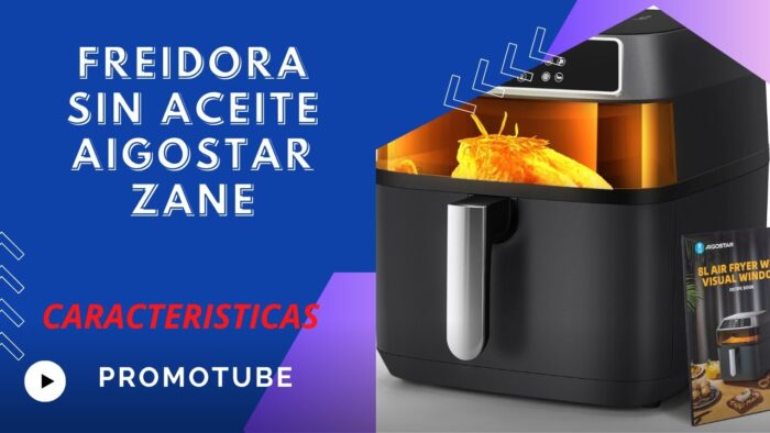 ✅FREIDORA SIN ACEITE AIGOSTAR ZANE – FREIDORA DE AIRE CON GRAN VENTANA Y CAPACIDAD ♨️ 🍟 🍗