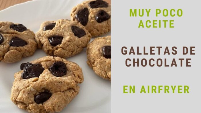 GALLETAS con CHOCOLATE muy poco aceite tus COOKIES en FREIDORA DE AIRE / #AIRFRYER (Recetas 2022)