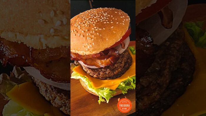 HAMBURGUESA CONGELADA EN FREIDORA DE AIRE 🍔 | EXTRA JUGOSA 🤤 #freidoradeaire #hamburguesa #recetas