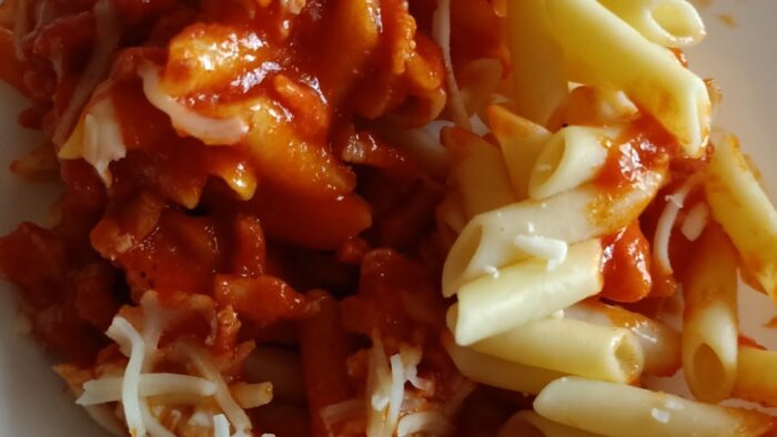 Macarrones a la amatriciana,fácil y rico con Thermomix