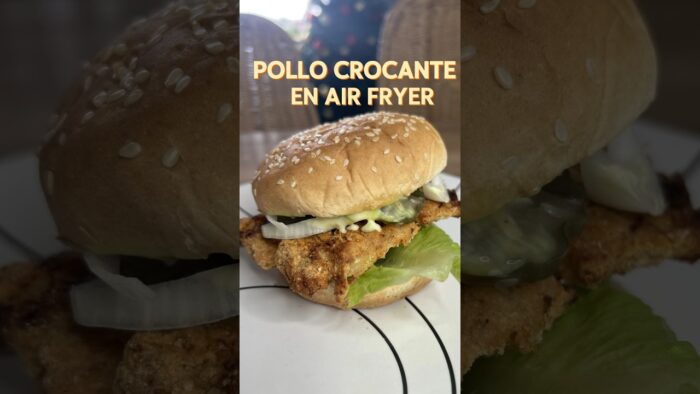 POLLO CROCANTE EN FREIDORA DE AIRE #recetafacil #hamburguesacasera #airfryer #freidoradeaire