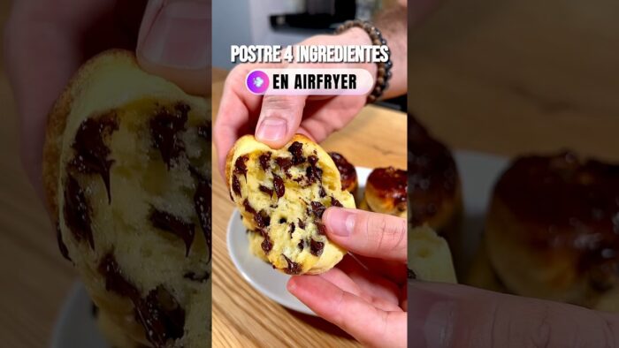 POSTRE DE 4 INGREDIENTES EN FREIDORA DE AIRE #receta #airfryer #recetas