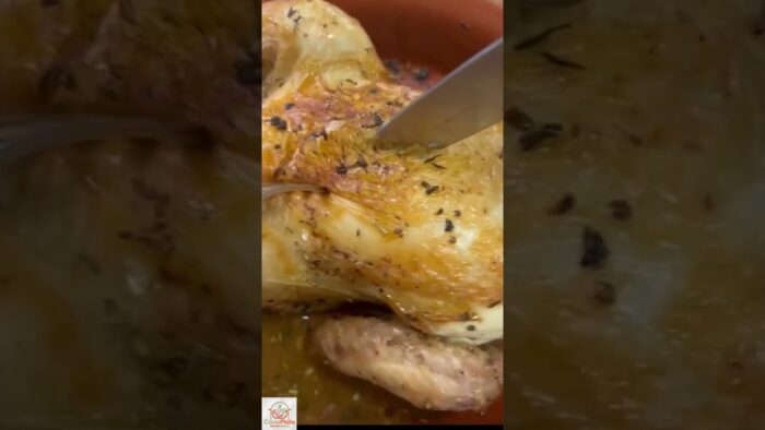 Pollo asado en freidora de aire, jugoso y sencillo de preparar #recetas #freidoradeaire