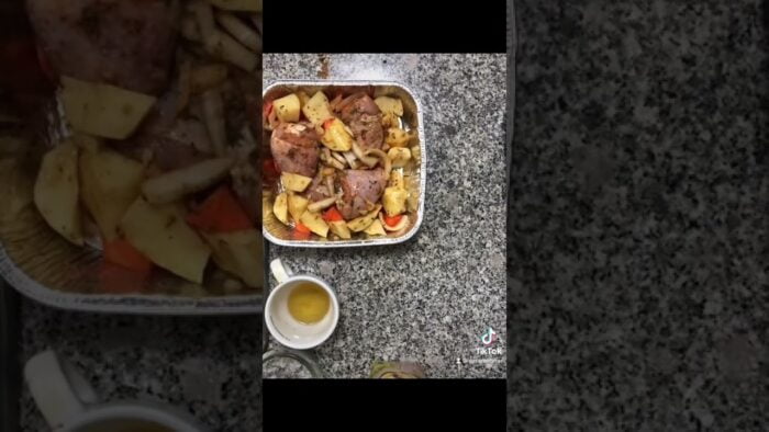 Pollo con papas en la freidora de aire #airfryer #freidoradeaire #recetasfreidoradeaire #cosori