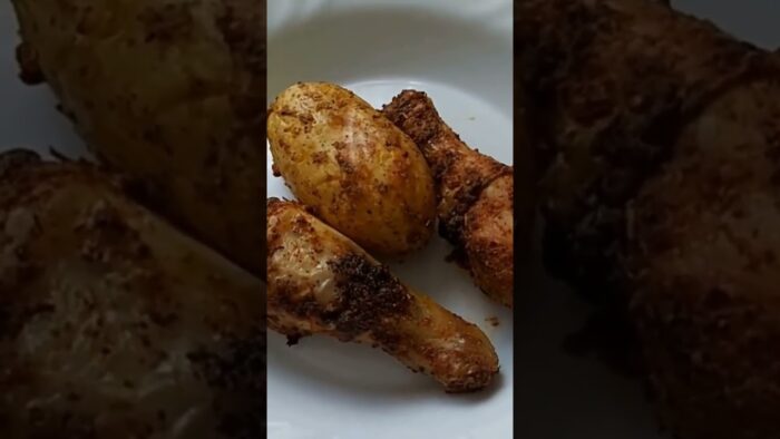 Pollo con patatas en freidora de aire. #recetas#pollo#patatas#freidoradeaire
