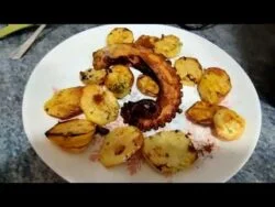 Pulpo asado en freidora de aire ¡rápido y rico!