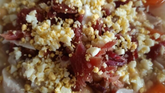 Sopa de picadillo con garbanzos, fácil y rico con Thermomix