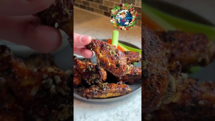 alitas de pollo en salsa de ajo y limon en la freidora de aire