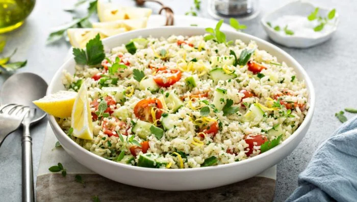 Receta de arroz de coliflor con verduras