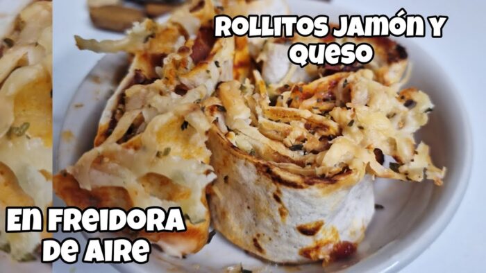 rollitos de jamón y queso  en freidora de aire