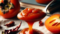 Salsa de caqui y chipotle para acompañar carnes