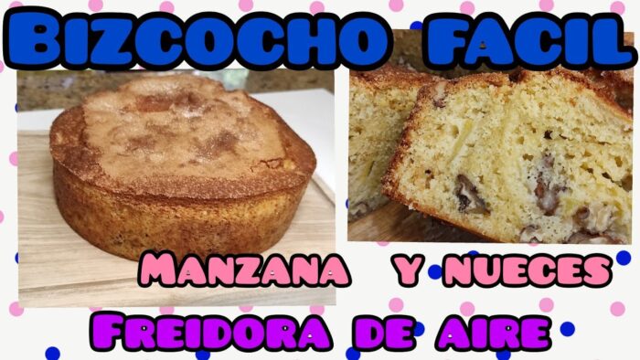 🔷 Bizcocho en FREIDORA DE AIRE FÁCIL de manzana 🍎y nueces  / RECETAS FREIDORA DE AIRE
