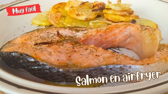 Cómo preparar SALMÓN con PATATAS en FREIDORA DE AIRE, rápido y muy fácil!!
