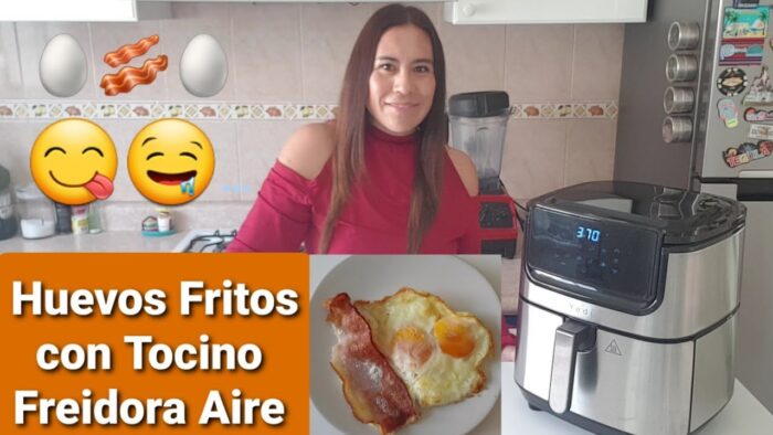 Huevos Fritos con Tocino Freidora Aire | Huevos en Freidora de Aire