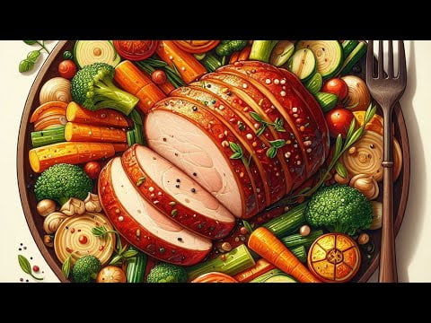 Lomo de cerdo de castaña en Freidora de Aire Cosori, con salsa de verduras
