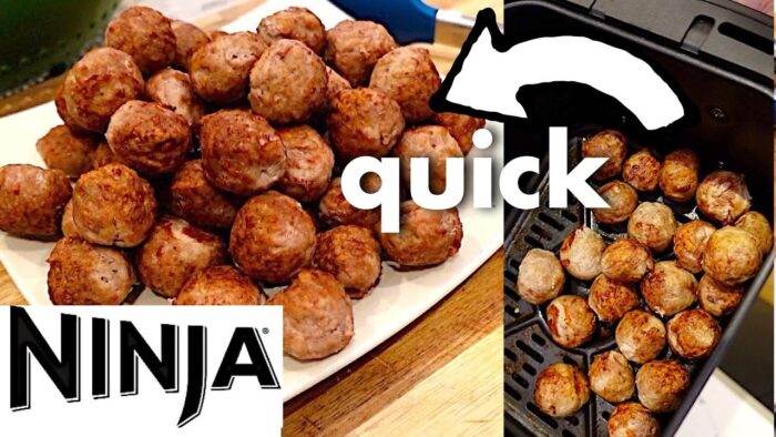 Lovely AIR FRYER MEATBALLS LOW FAT! Surprise ingredient… NINJA FOODI MAX AIRFRYER RECIPE