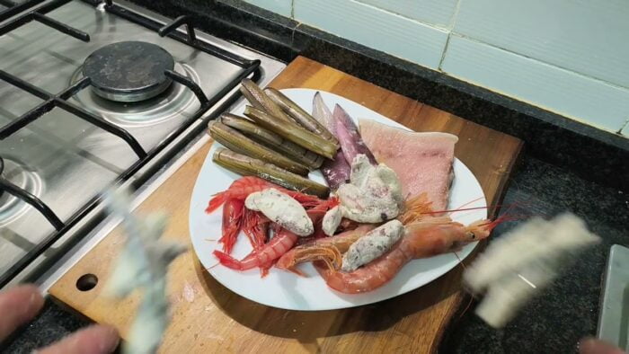 Mariscada con frituras – Receta freidora de aire