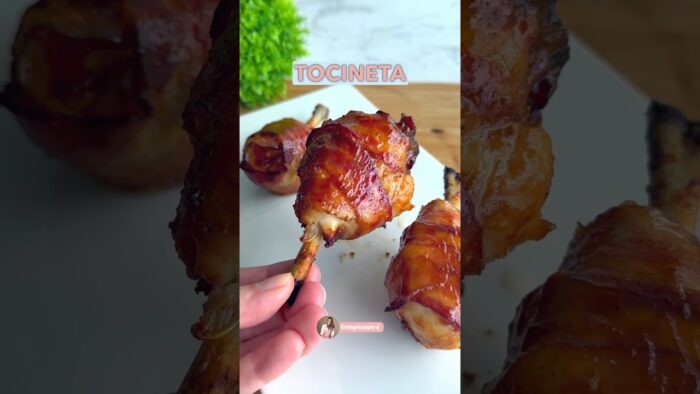 Muslos envueltos en tocineta 4 ingredientes #reels #tips #airfryer #recipe #recetas #food #easy
