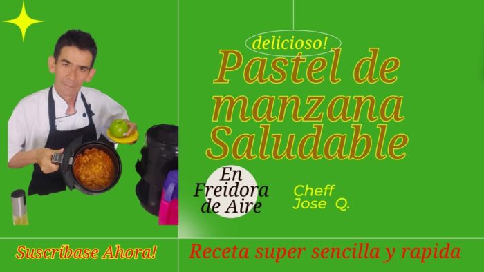 Pastel de Manzana Saludable –  #torta de manzana en freidora de aire – #postre de fruta en conserva