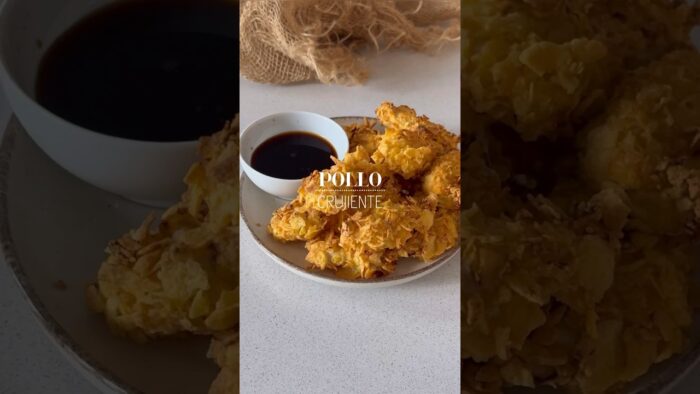 Pollo crujiente en airfryer #receta #pollosaludable #pollorebozado #airfryer