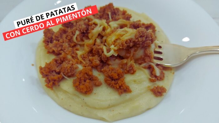 Puré de patatas con cerdo al pimentón en Monsieur Cuisine y Thermomix