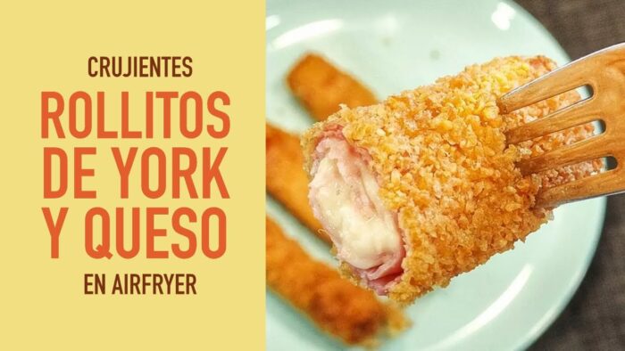 😝 ROLLITOS de JAMÓN de YORK y QUESO con AirFryer – RECETAS FREIDORA DE AIRE – FREÍR SIN ACEITE