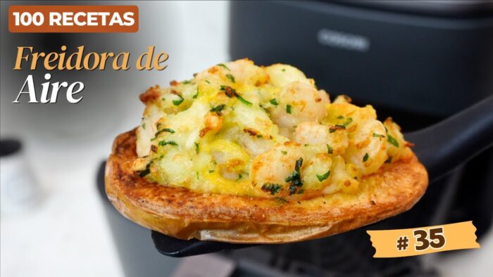 😍 SORPRENDE a tu FAMILIA con estas PATATAS ASADAS Rellenas GAMBAS en Freidora de Aire ¡ÉXITO SEGURO!